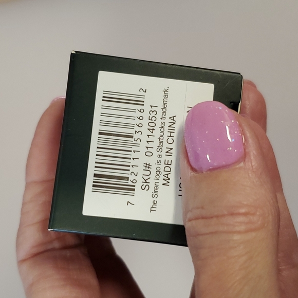 Starbucks Pale blue gold metallic coffee cold cup ornament key chain - Picture 2 of 7